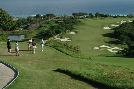 Hole 1 van de White Witch Golf Course op Jamaica