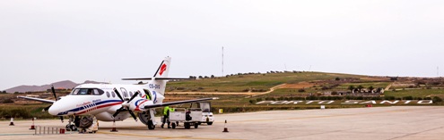 Met een propellervliegtuig, een British Aerospace Jetstream 32, naar Porto Santo (Foto en Copyright: Bert van der Toorn)