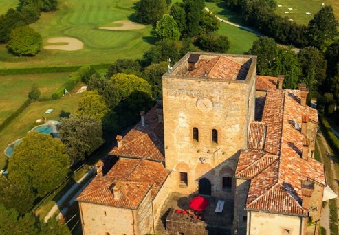 Montecchia Landhuis van Graaf Umberto bij Golf Club Montecchia, golfbanen Italie Veneto